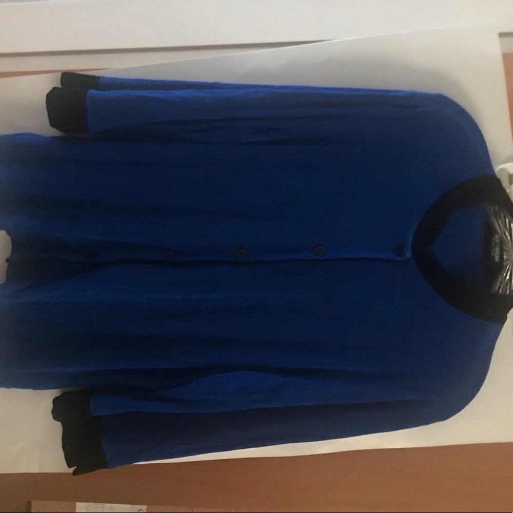 New Sapphire with Black Trim Softwear by Mark Singer Jacket Button Down - Picture 16 of 16